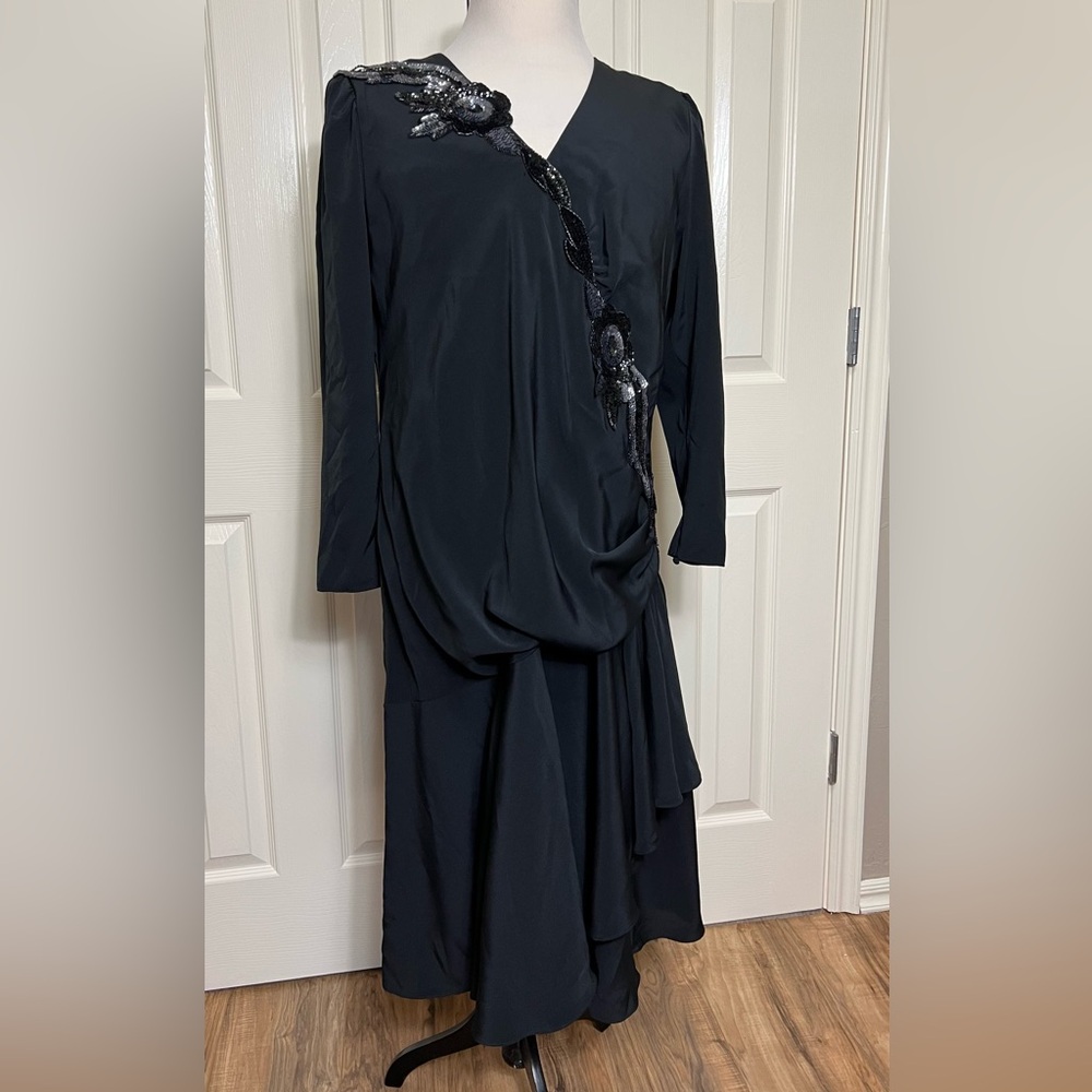 Vintage Katherine Lindsay Elegant Black Women's Dress Sz 16